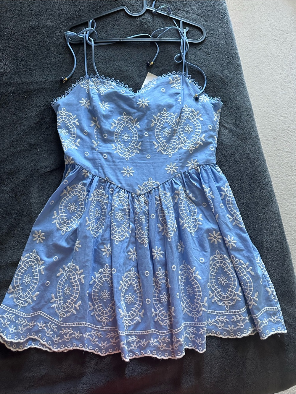 H&M Light Blue Eyelet Embroidered Sundress